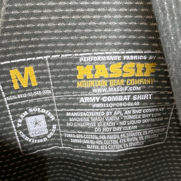 MASSIF Army Combat Training Long Sleeve Shirt Camo Men’s Medium - Picture 4 of 4